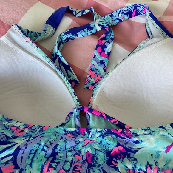 Lilly Pulitzer One Piece Lanai Swimsuit Size 4 Gypsy Girl Twilight Blue - Picture 4 of 6